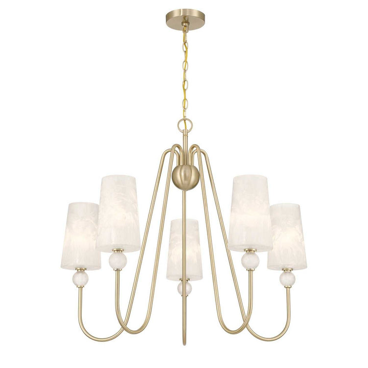 Sheldon Five Light Chandelier in Noble Brass Savoy House