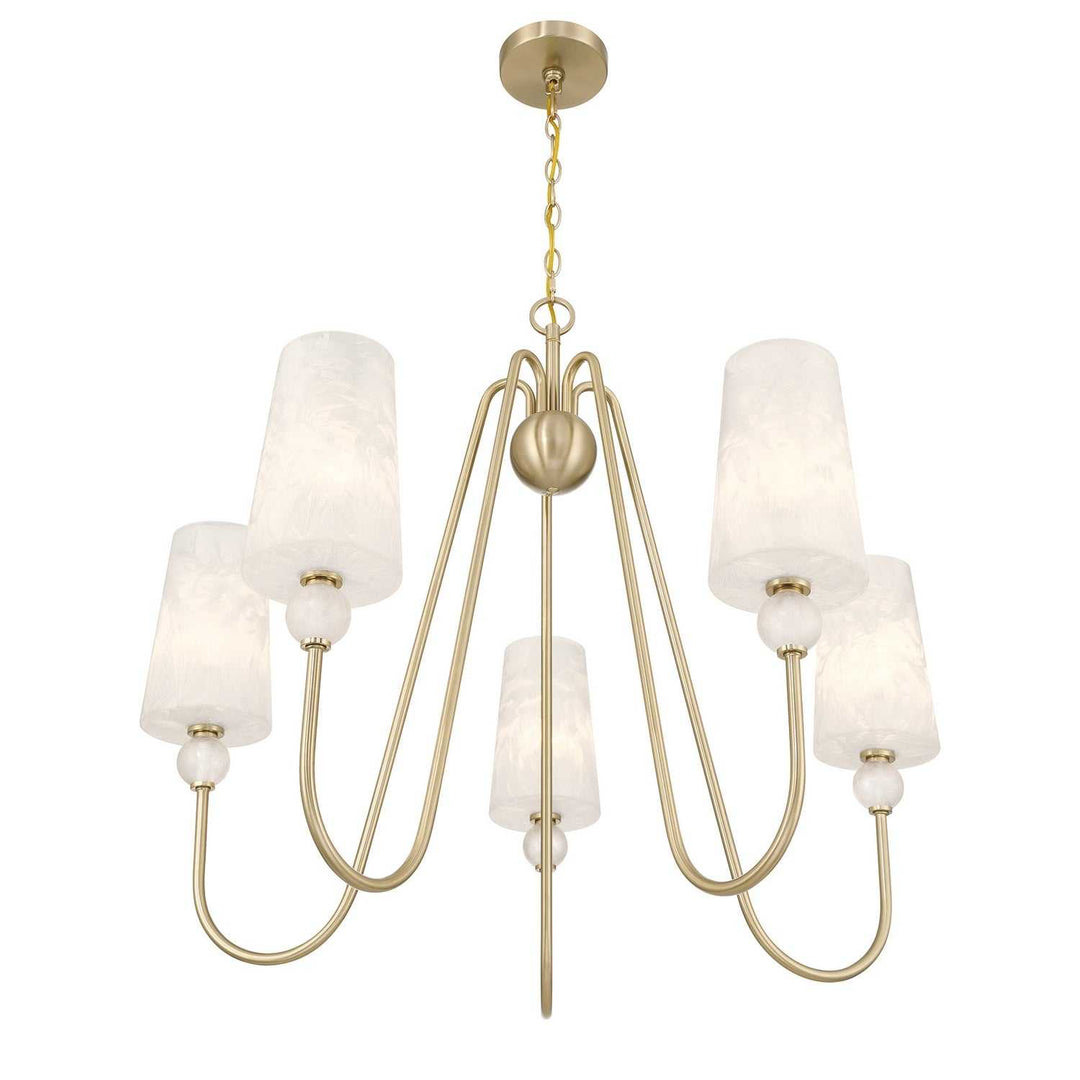 Sheldon Five Light Chandelier in Noble Brass Savoy House