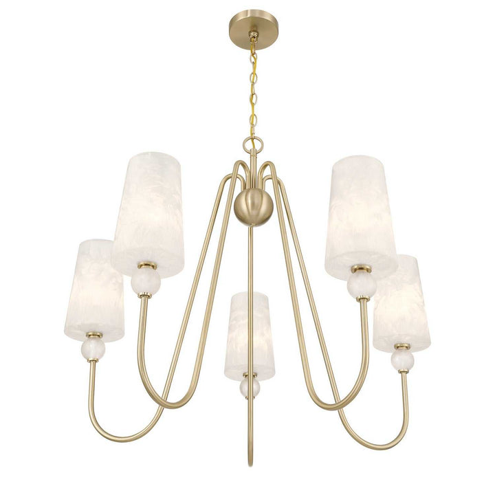 Sheldon Five Light Chandelier in Noble Brass Savoy House
