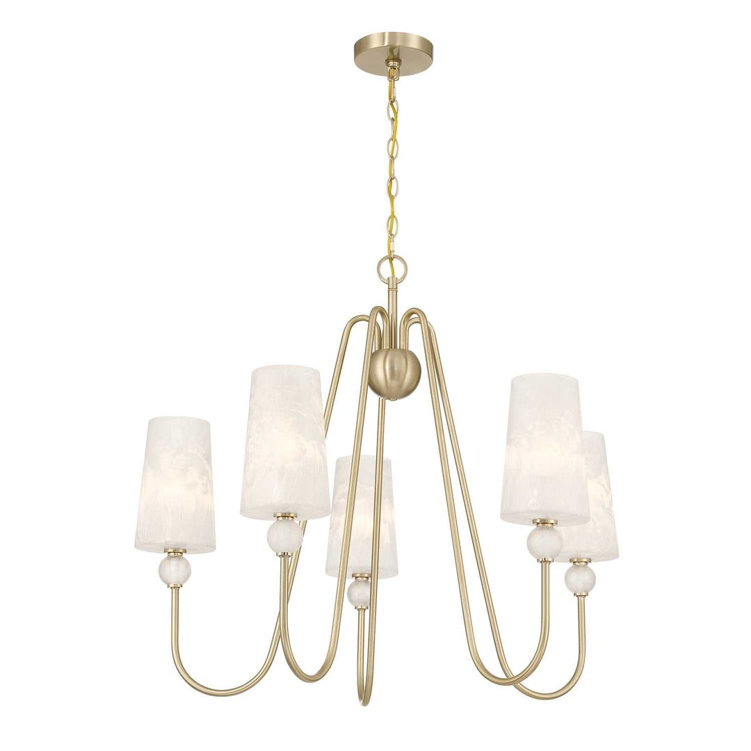 Sheldon Five Light Chandelier in Noble Brass Savoy House