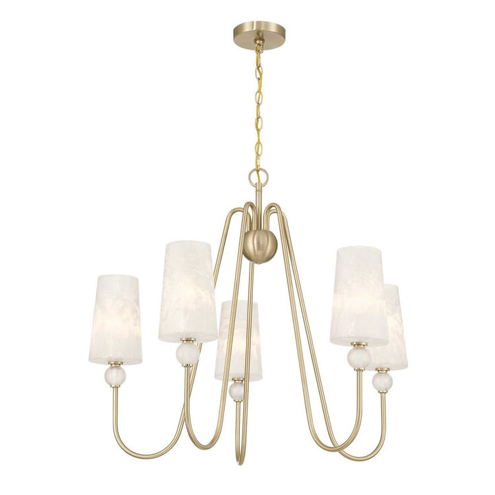 Sheldon Five Light Chandelier in Noble Brass Savoy House