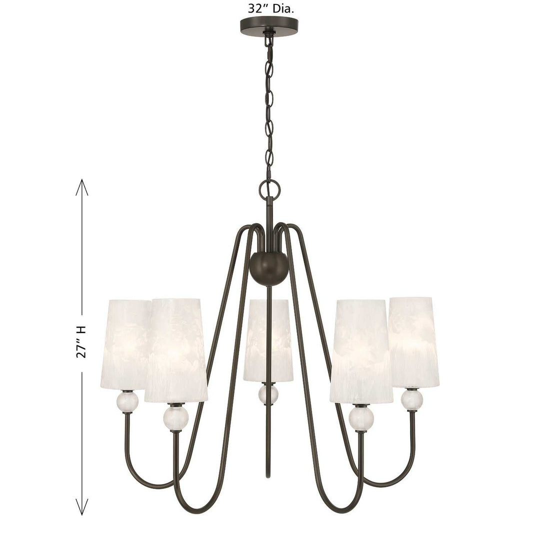 Sheldon Five Light Chandelier in Mediterranean Bronze Savoy House