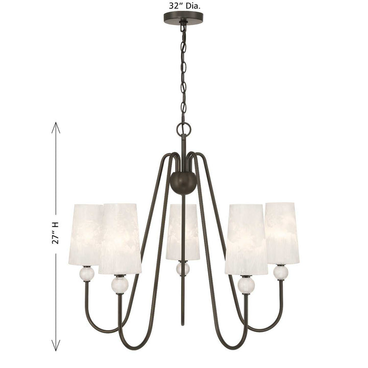 Sheldon Five Light Chandelier in Mediterranean Bronze Savoy House