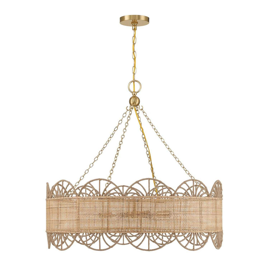 Shawnee Eight Light Chandelier in Warm Brass Savoy House