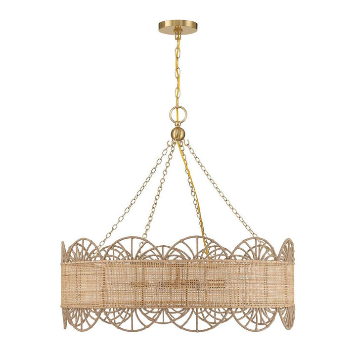Shawnee Eight Light Chandelier in Warm Brass Savoy House