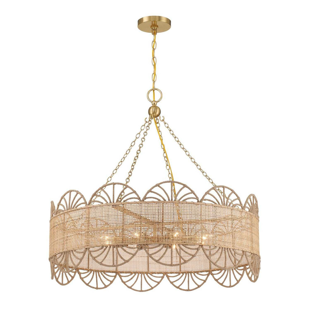 Shawnee Eight Light Chandelier in Warm Brass Savoy House