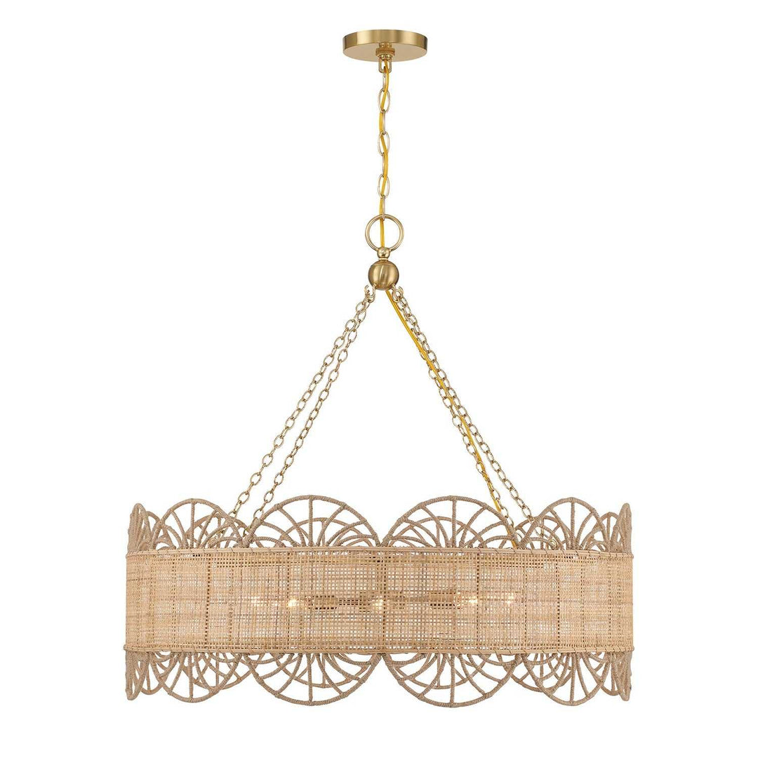 Shawnee Eight Light Chandelier in Warm Brass Savoy House