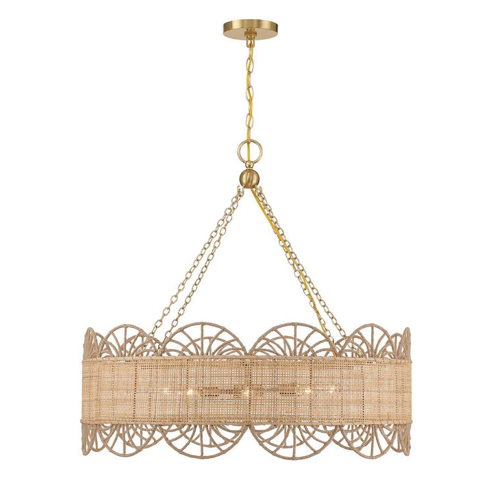 Shawnee Eight Light Chandelier in Warm Brass Savoy House