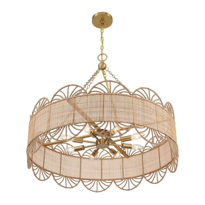 Shawnee Eight Light Chandelier in Warm Brass Savoy House