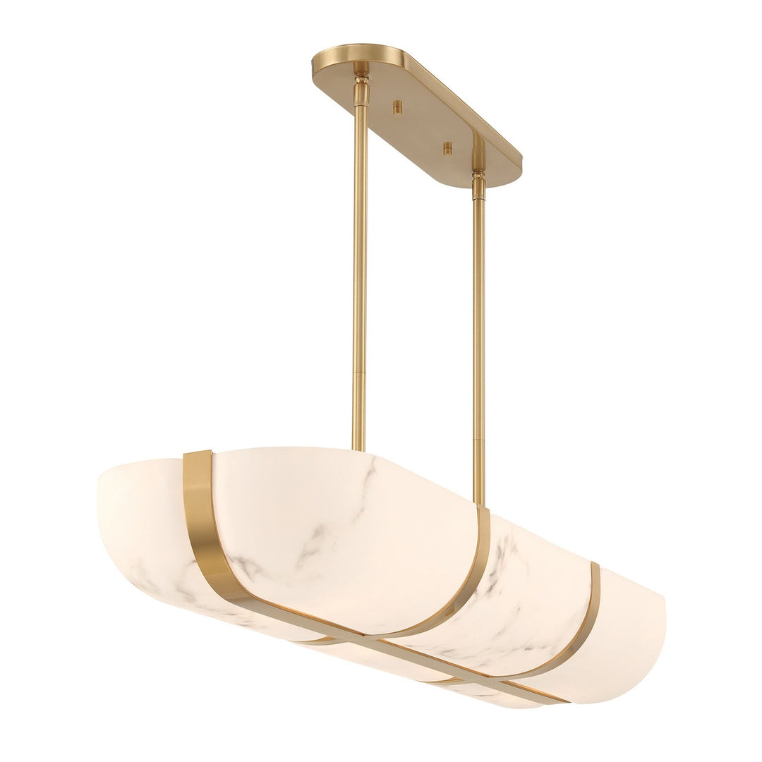 Chalfont Four Light Chandelier in Warm Brass Savoy House