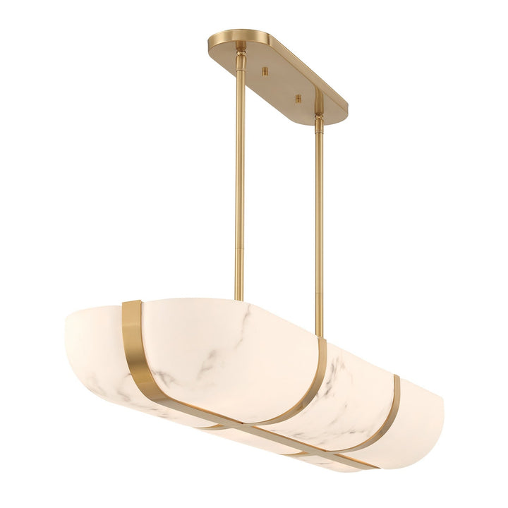 Chalfont Four Light Chandelier in Warm Brass Savoy House