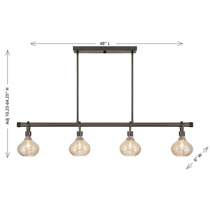 Sheriden Four Light Chandelier in Mediterranean Bronze Savoy House
