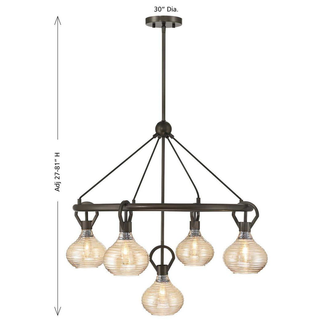 Sheriden Five Light Chandelier in Mediterranean Bronze Savoy House