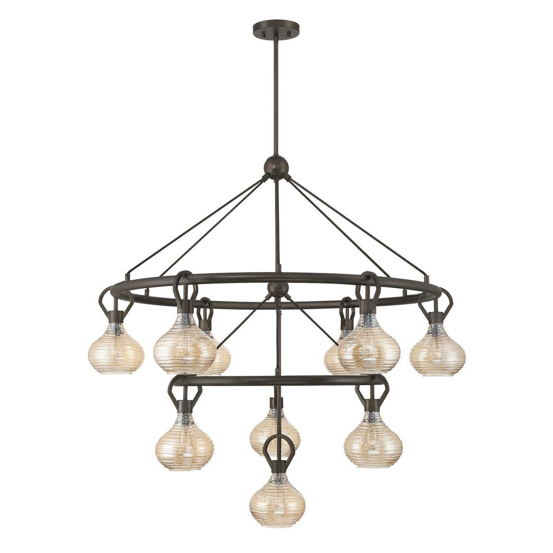 Sheriden Ten Light Chandelier in Mediterranean Bronze Savoy House