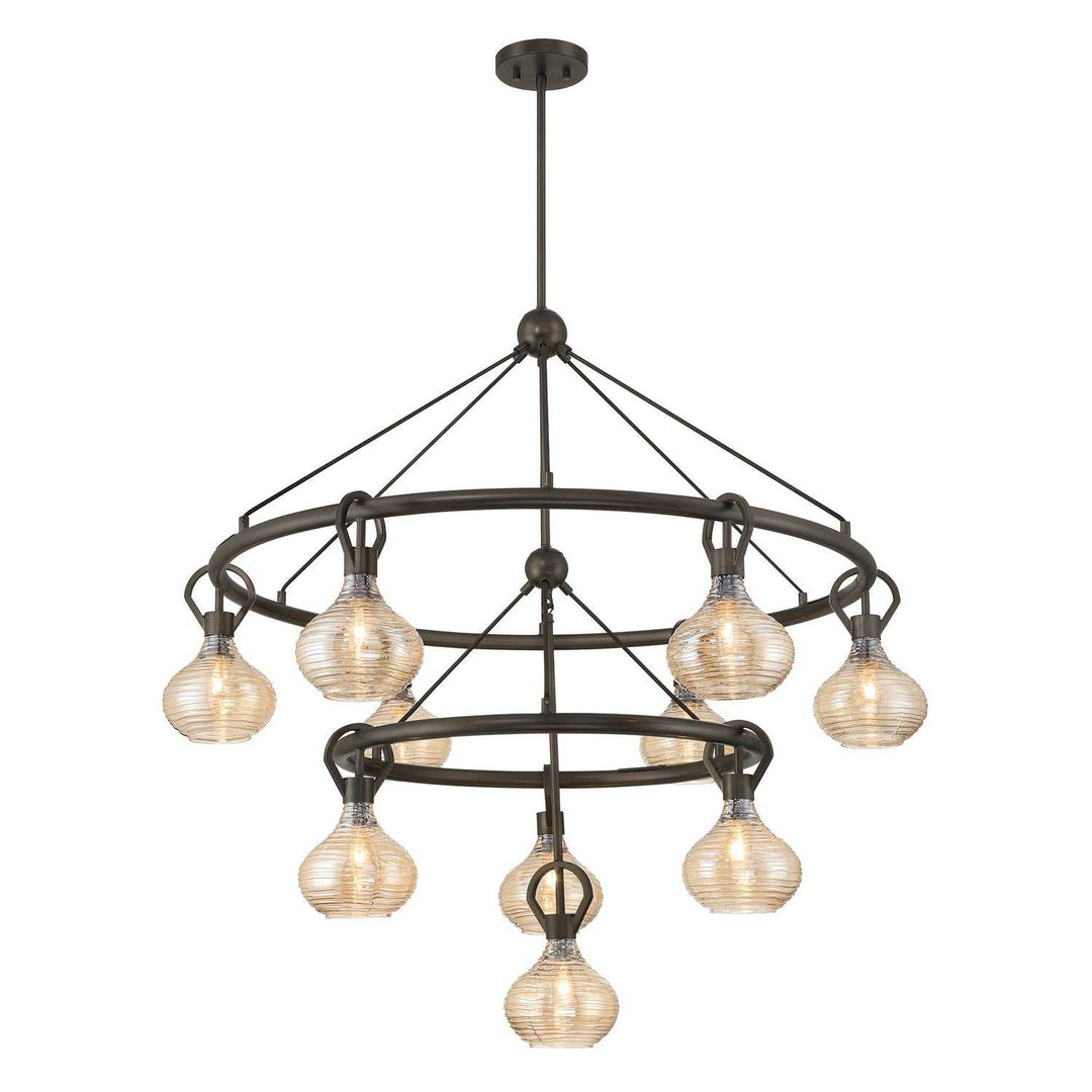 Sheriden Ten Light Chandelier in Mediterranean Bronze Savoy House