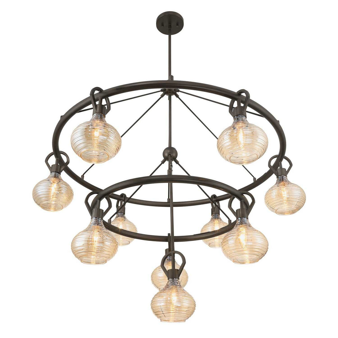 Sheriden Ten Light Chandelier in Mediterranean Bronze Savoy House