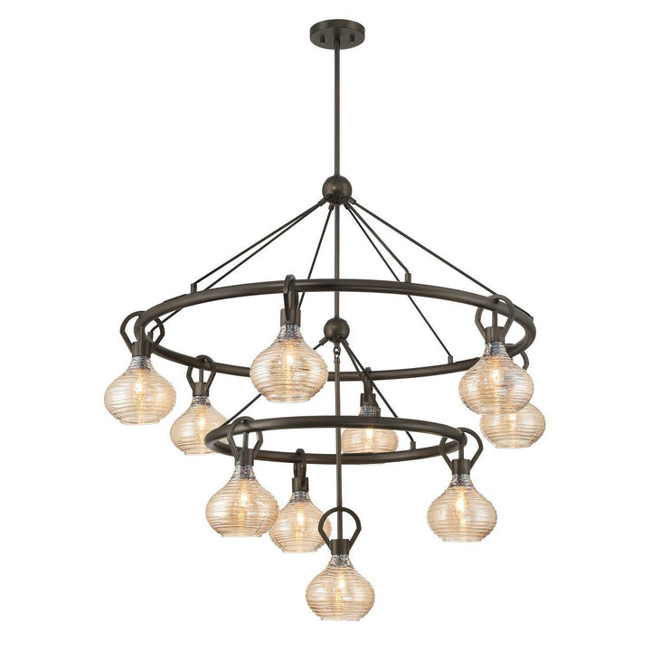 Sheriden Ten Light Chandelier in Mediterranean Bronze Savoy House