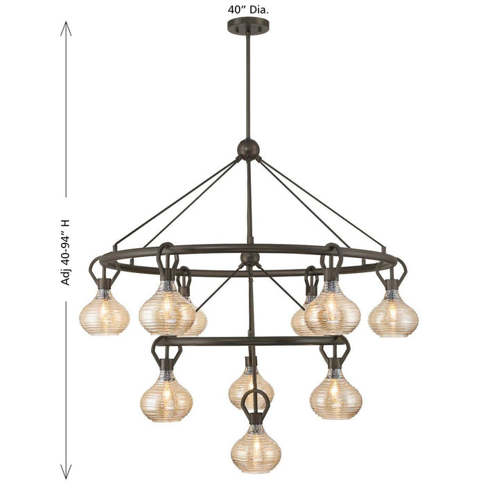 Sheriden Ten Light Chandelier in Mediterranean Bronze Savoy House