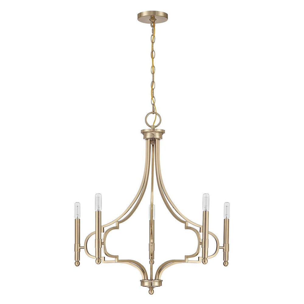 Woodlawn Five Light Chandelier in Noble Brass Savoy House