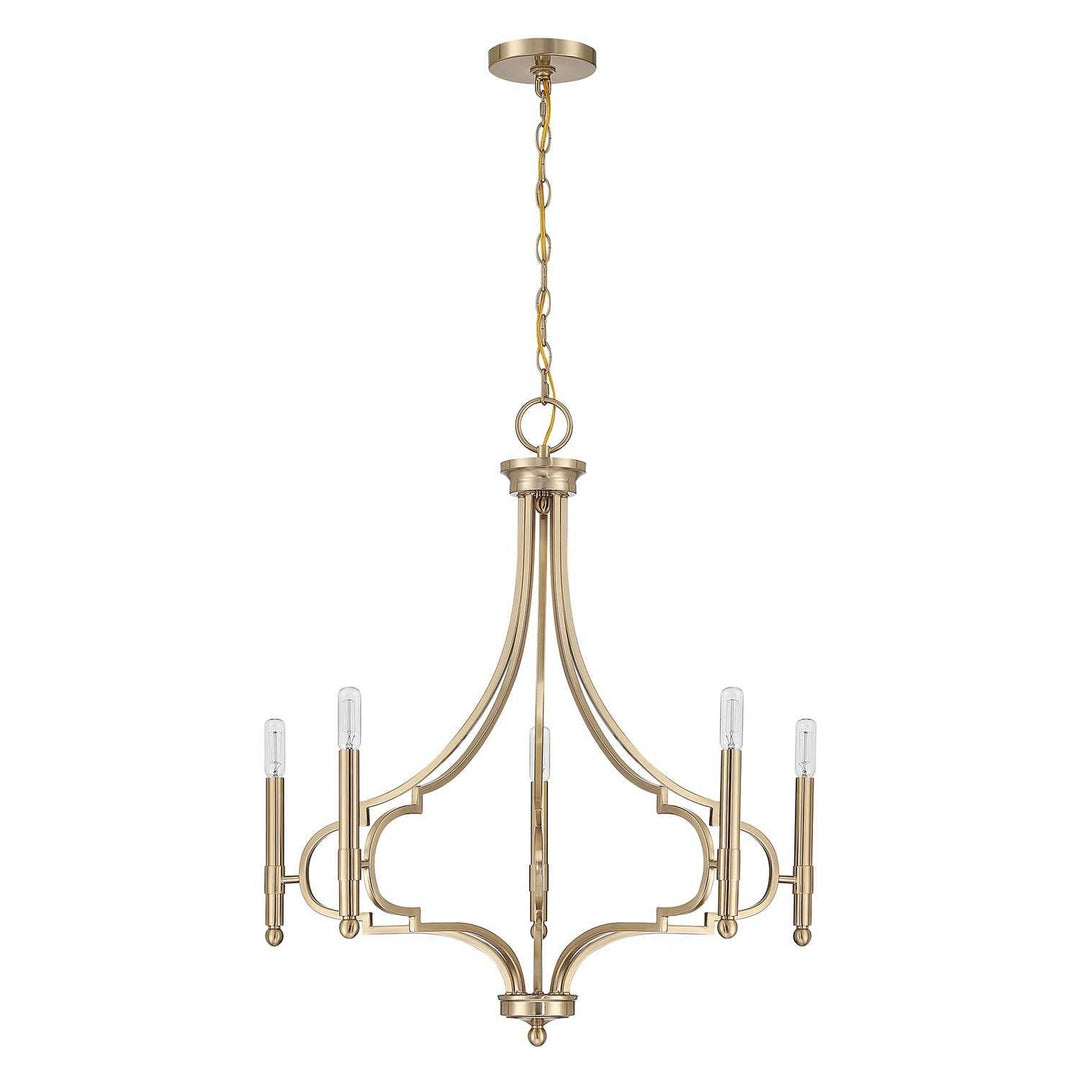 Woodlawn Five Light Chandelier in Noble Brass Savoy House