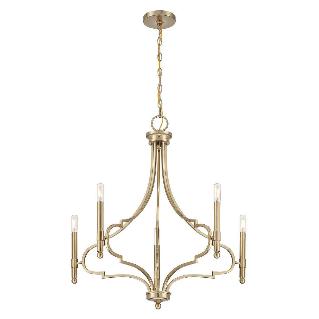Woodlawn Five Light Chandelier in Noble Brass Savoy House