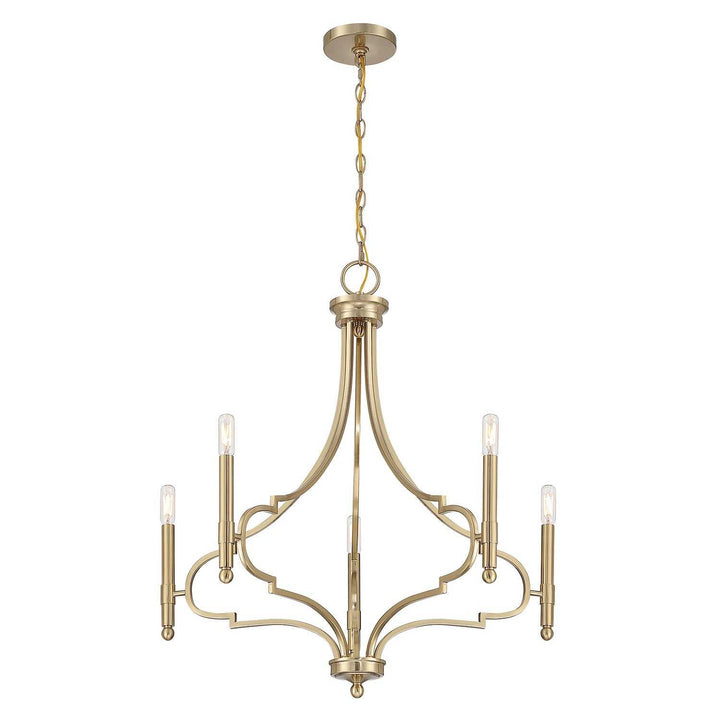 Woodlawn Five Light Chandelier in Noble Brass Savoy House