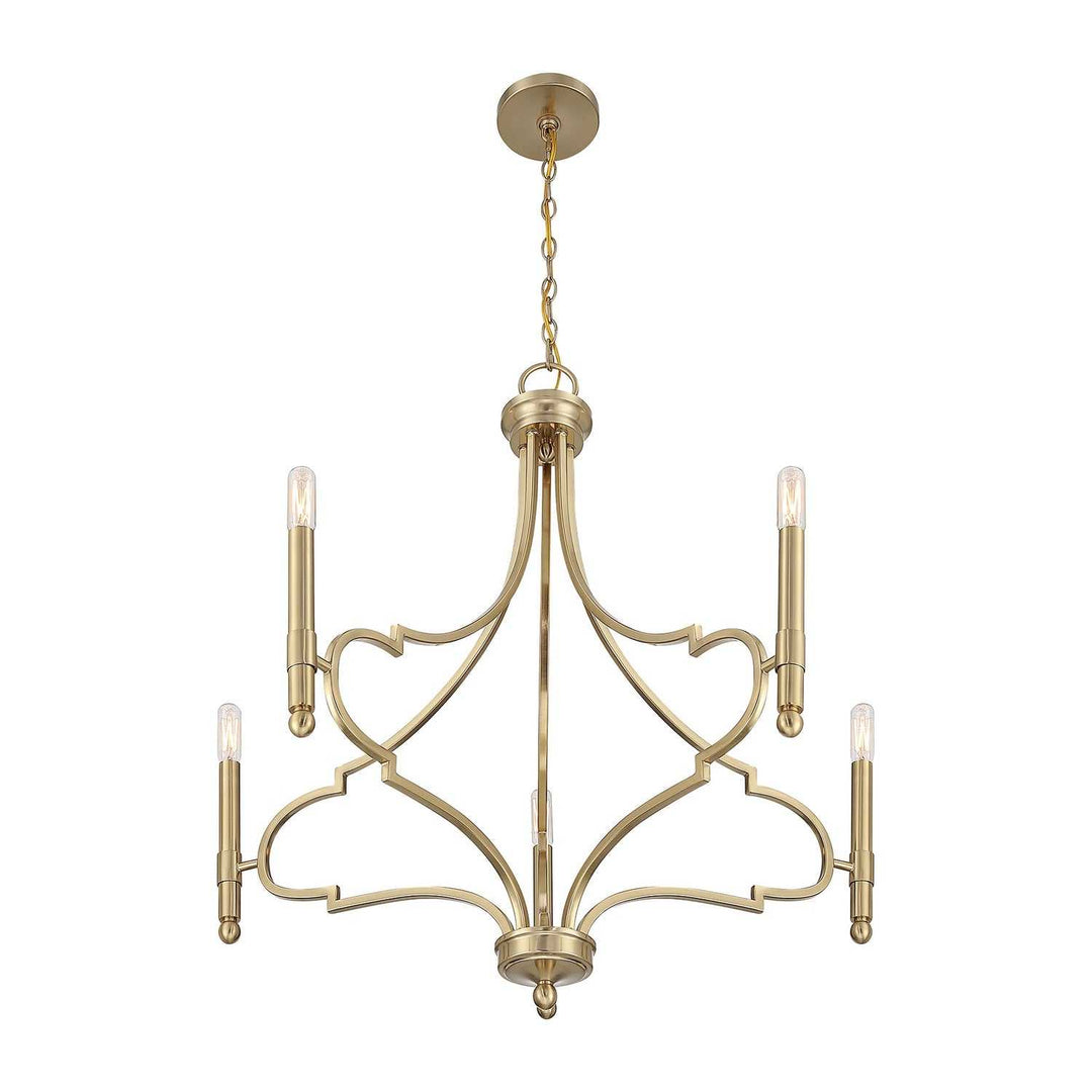 Woodlawn Five Light Chandelier in Noble Brass Savoy House