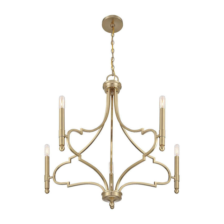 Woodlawn Five Light Chandelier in Noble Brass Savoy House