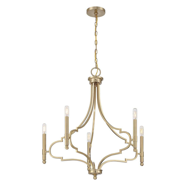 Woodlawn Five Light Chandelier in Noble Brass Savoy House