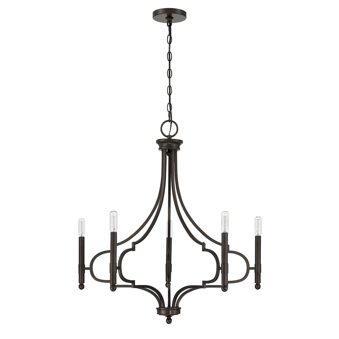 Woodlawn Five Light Chandelier in Mediterranean Bronze Savoy House