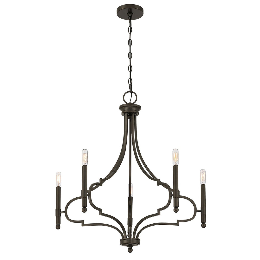 Woodlawn Five Light Chandelier in Mediterranean Bronze Savoy House