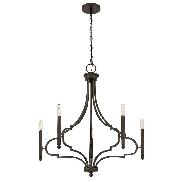 Woodlawn Five Light Chandelier in Mediterranean Bronze Savoy House
