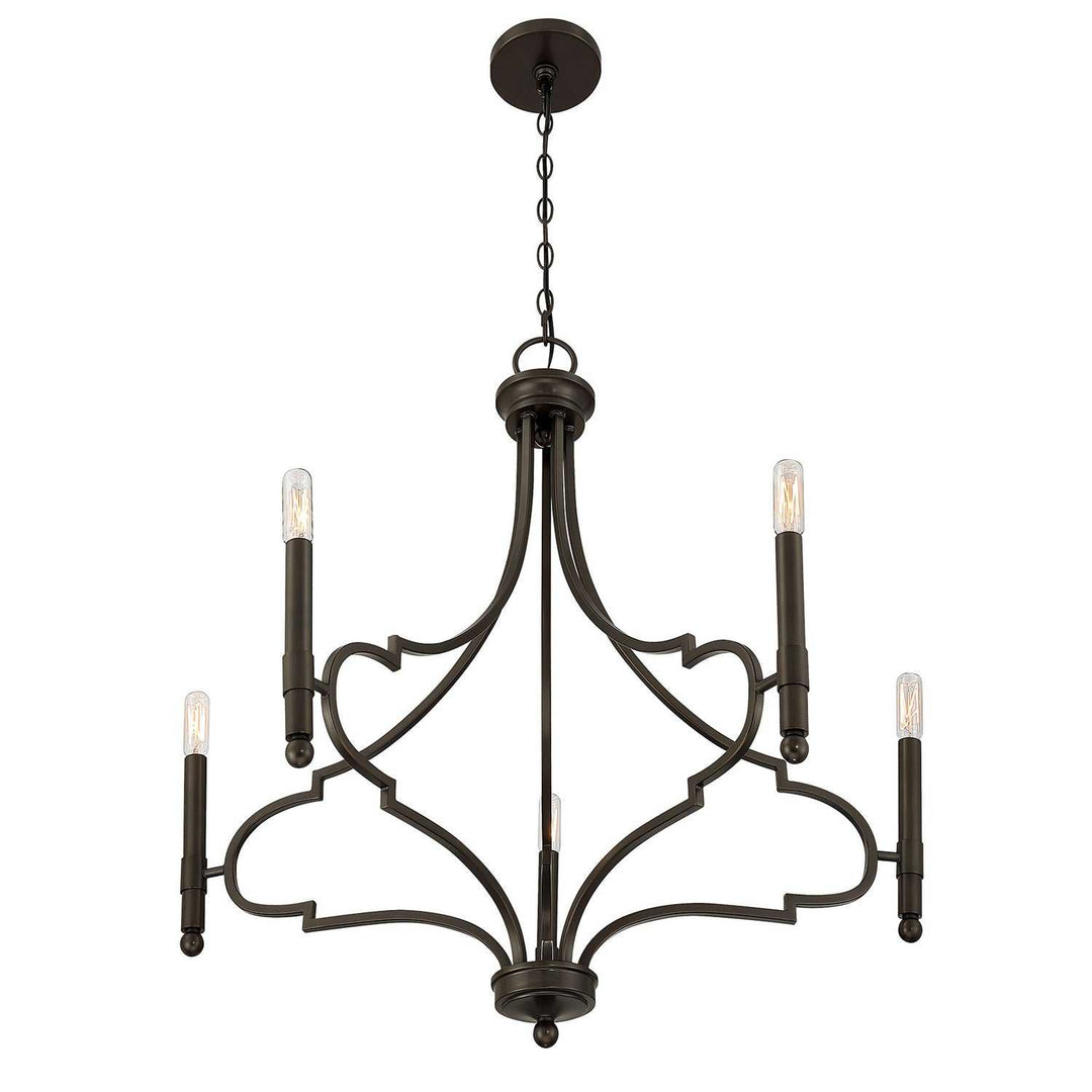 Woodlawn Five Light Chandelier in Mediterranean Bronze Savoy House