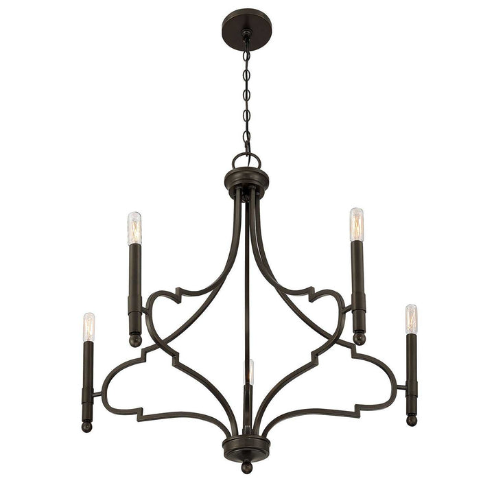 Woodlawn Five Light Chandelier in Mediterranean Bronze Savoy House