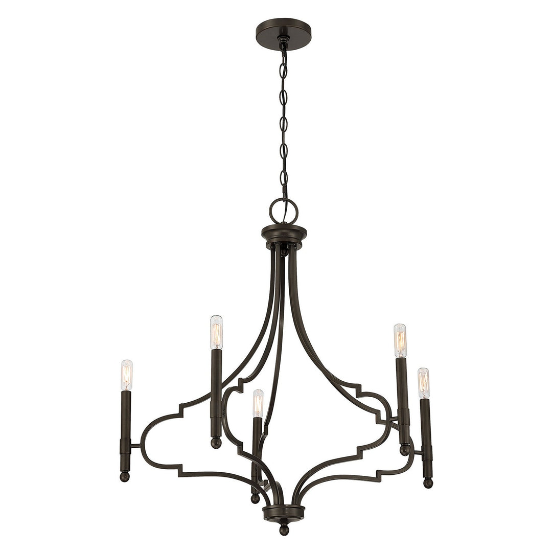 Woodlawn Five Light Chandelier in Mediterranean Bronze Savoy House