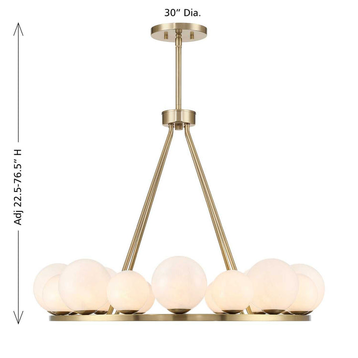 Loudon 16 Light Chandelier in Noble Brass Savoy House