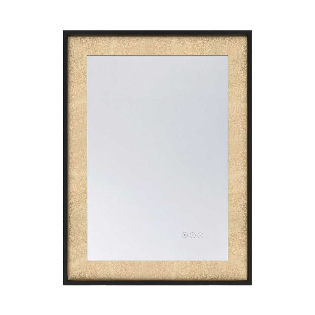 Corvalis LED Mirror in Sand Black and Gold Leaf Savoy House