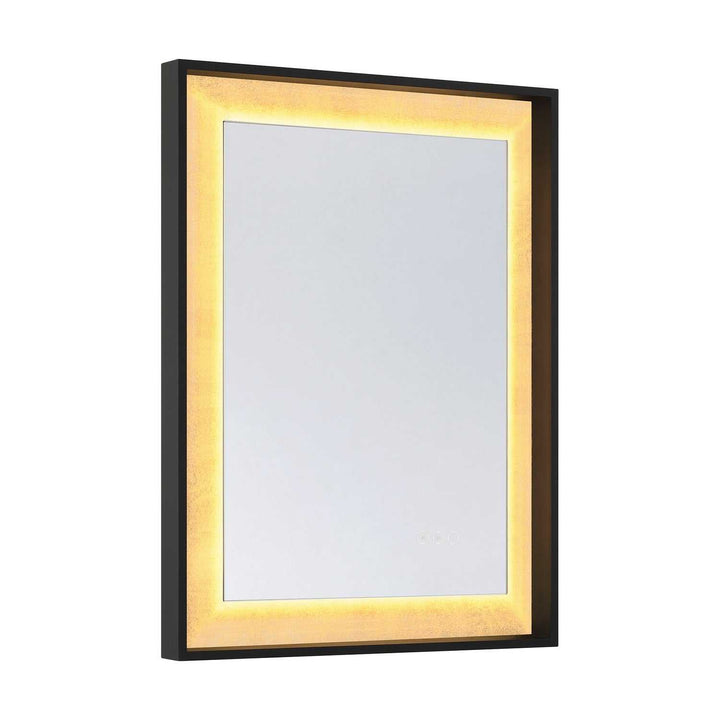 Corvalis LED Mirror in Sand Black and Gold Leaf Savoy House