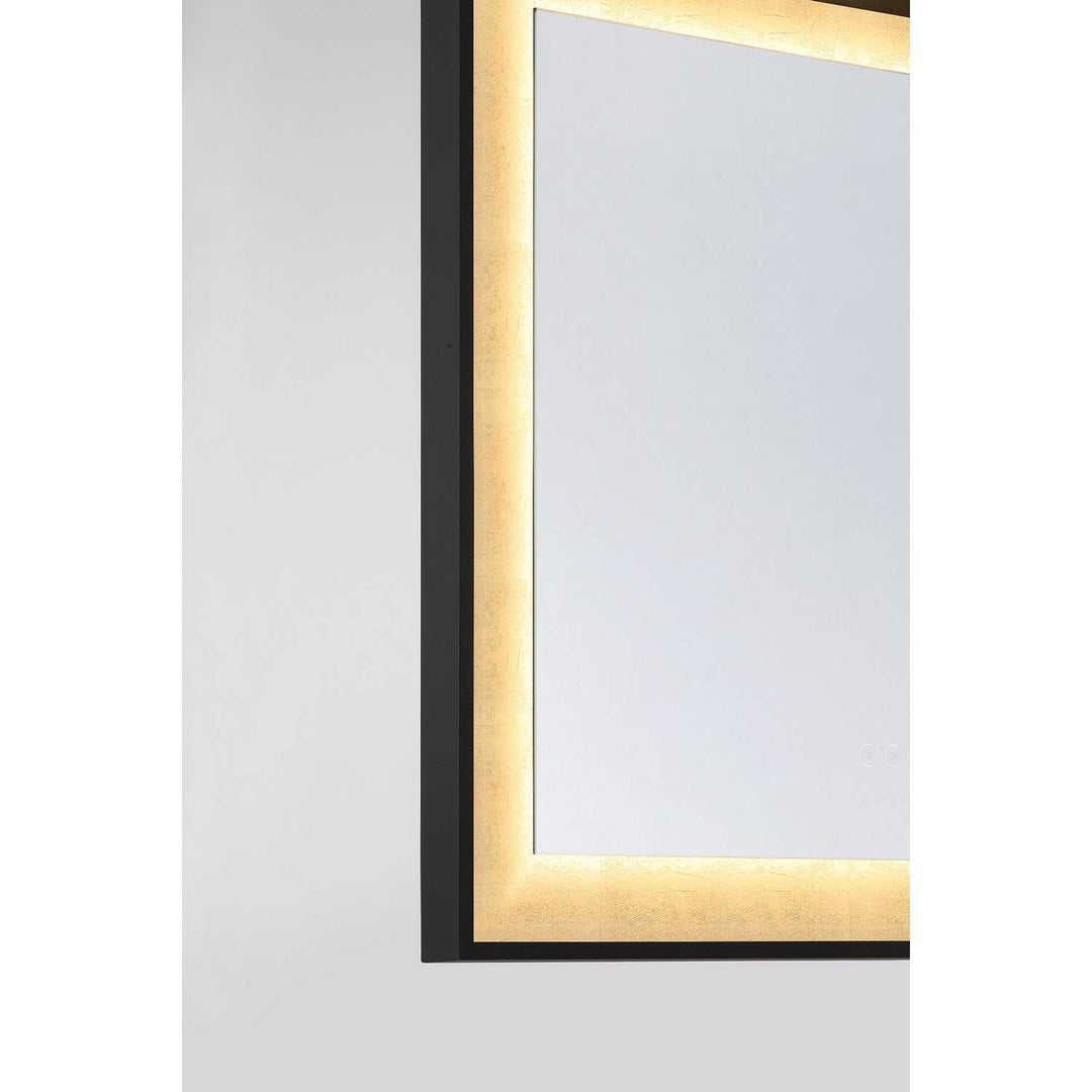 Corvalis LED Mirror in Sand Black and Gold Leaf Savoy House
