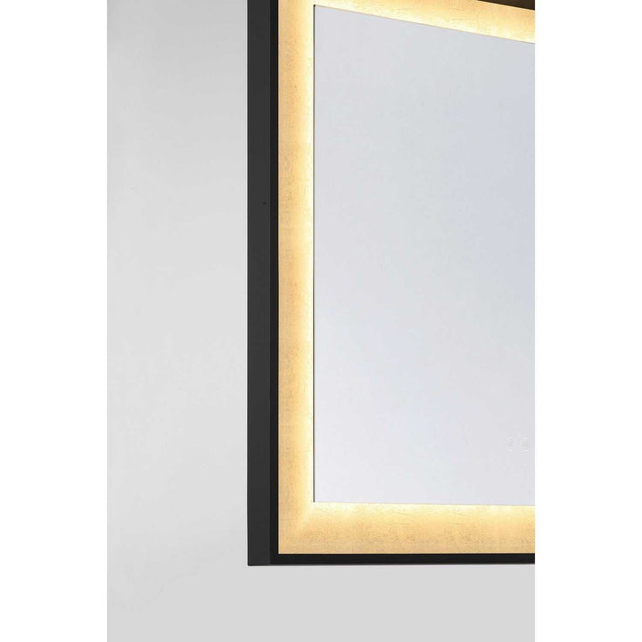 Corvalis LED Mirror in Sand Black and Gold Leaf Savoy House