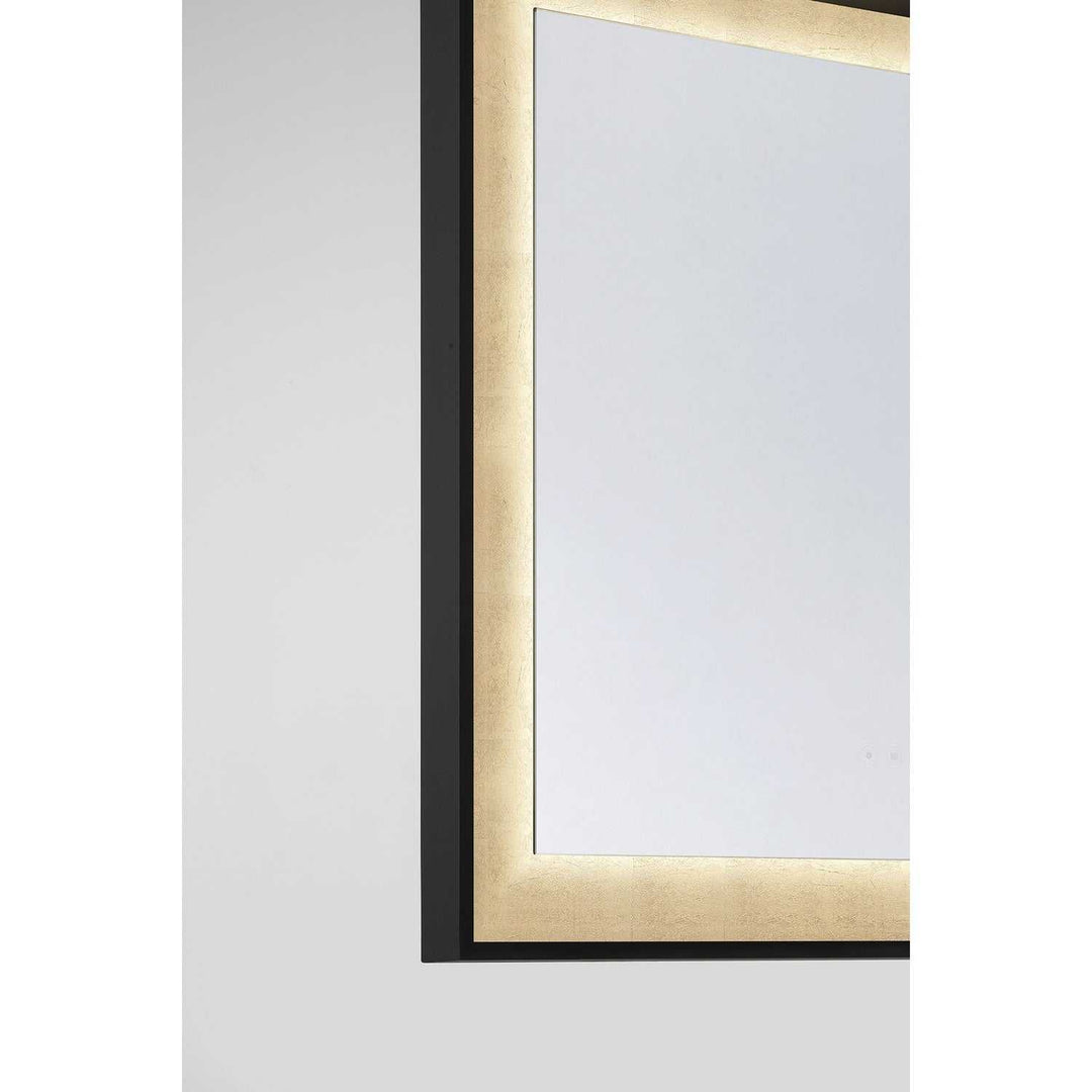 Corvalis LED Mirror in Sand Black and Gold Leaf Savoy House