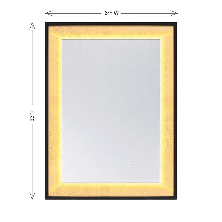 Corvalis LED Mirror in Sand Black and Gold Leaf Savoy House
