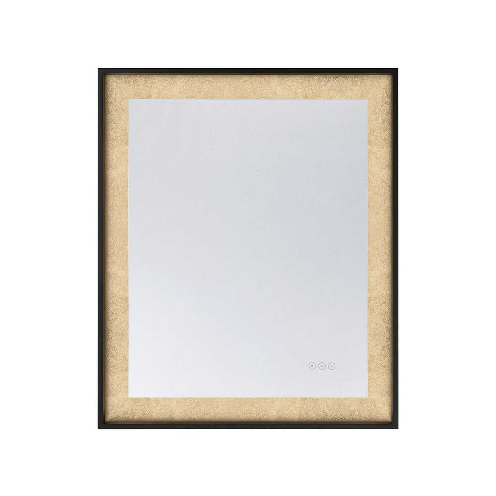 Corvalis LED Mirror in Sand Black and Gold Leaf Savoy House