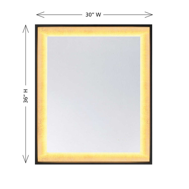 Corvalis LED Mirror in Sand Black and Gold Leaf Savoy House