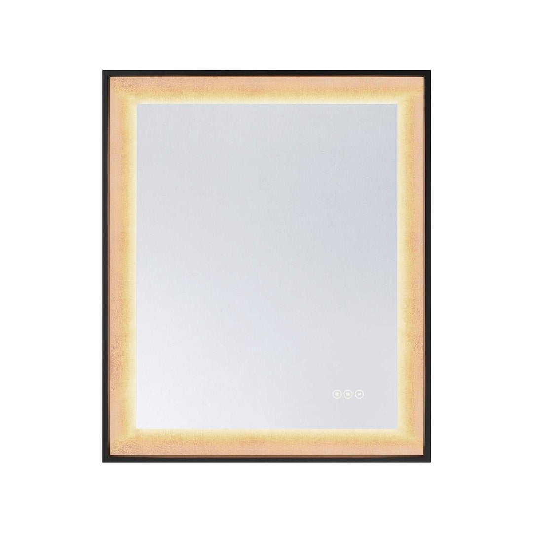 Corvalis LED Mirror in Sand Black and Gold Leaf Savoy House