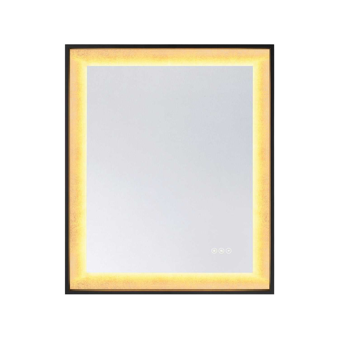 Corvalis LED Mirror in Sand Black and Gold Leaf Savoy House