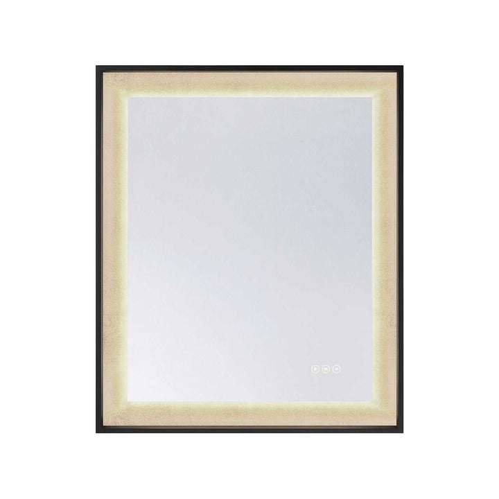 Corvalis LED Mirror in Sand Black and Gold Leaf Savoy House