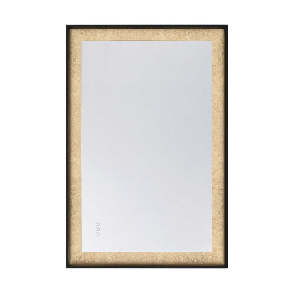 Corvalis LED Mirror in Sand Black and Gold Leaf Savoy House