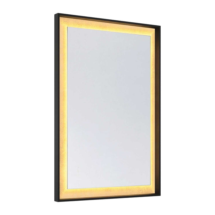 Corvalis LED Mirror in Sand Black and Gold Leaf Savoy House