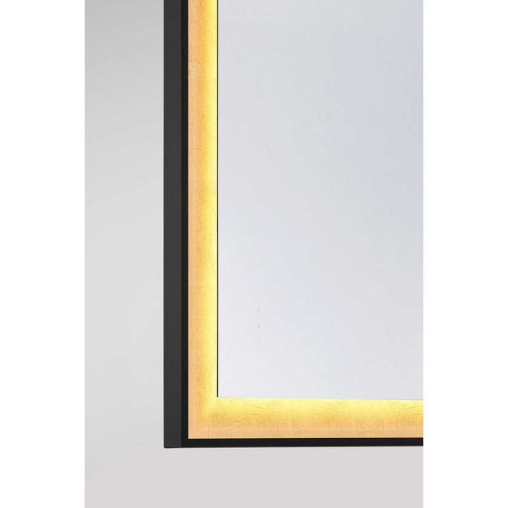 Corvalis LED Mirror in Sand Black and Gold Leaf Savoy House